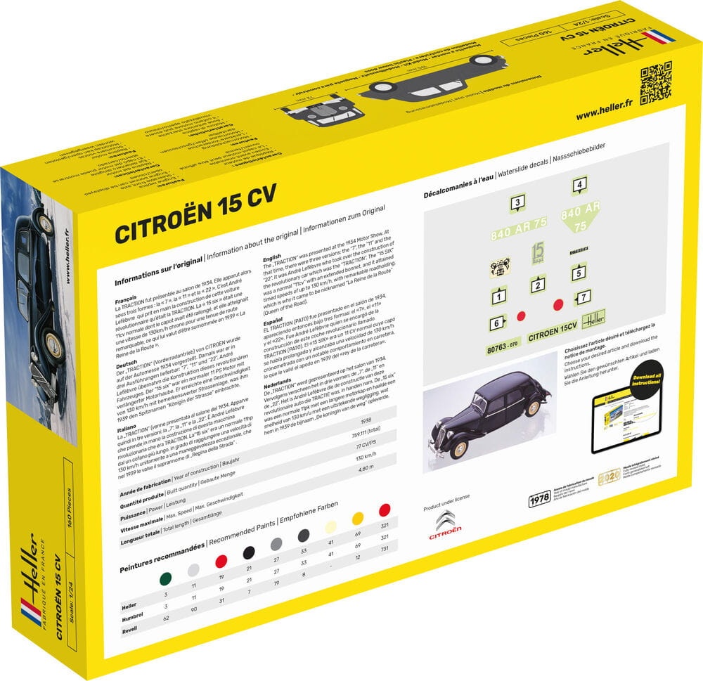 Zdjęcie dodatkowe produktu Citroen 15 CV 1:24 Heller 80763