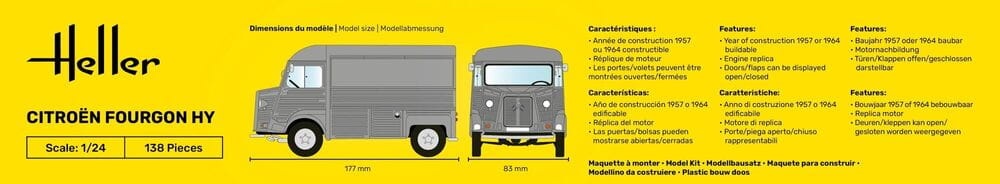 Zdjęcie dodatkowe produktu Citroen Fourgon HY 1:24 Heller 80768
