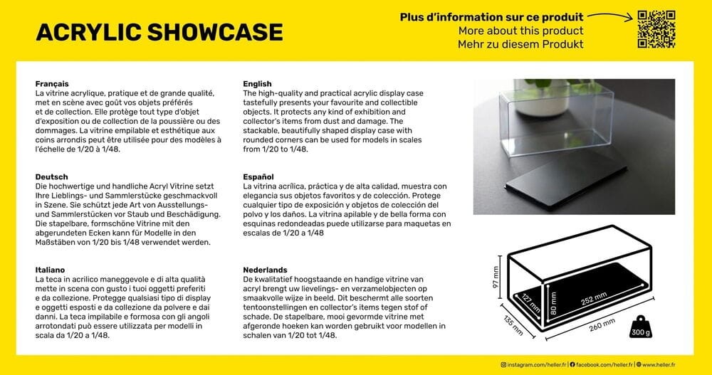 Zdjęcie dodatkowe produktu Acrylic Showcase, 252 x 127 x 80 mm Heller 95201