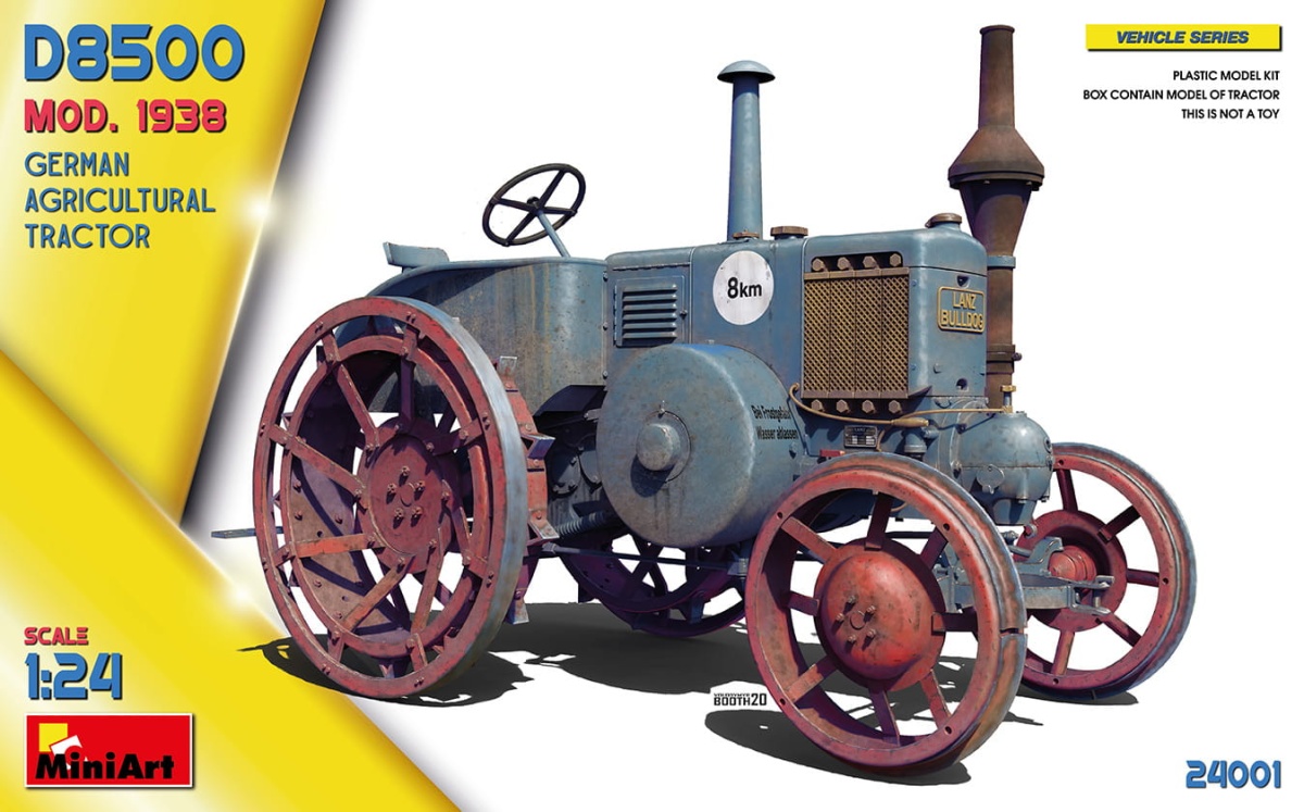 Zdjęcie główne produktu German Agricultural Tractor D8500 Mod. 1938 1:24 MiniArt 24001