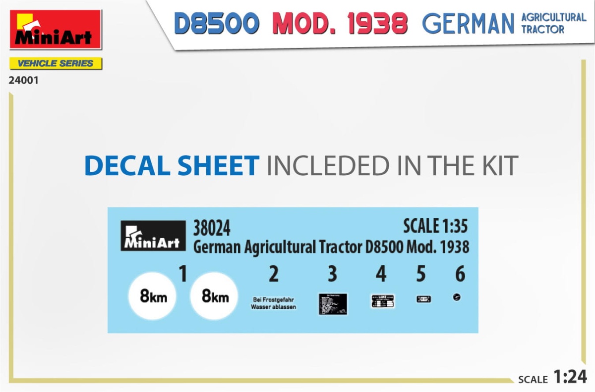 Zdjęcie dodatkowe produktu German Agricultural Tractor D8500 Mod. 1938 1:24 MiniArt 24001