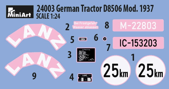 Zdjęcie dodatkowe produktu German Tractor D8506 Mod. 1937 1:24 MiniArt 24003