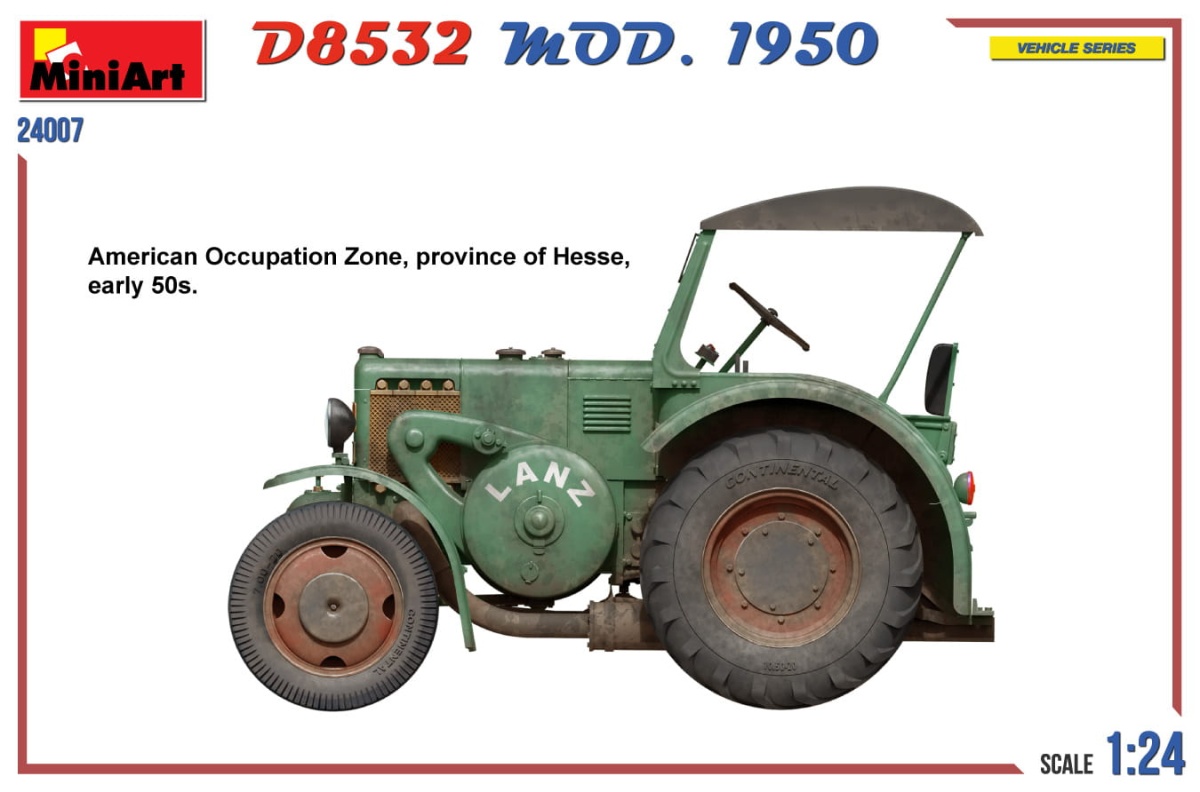 Zdjęcie dodatkowe produktu German Traffic Tractor D8532 Mod.1950 1:24 MiniArt 24007