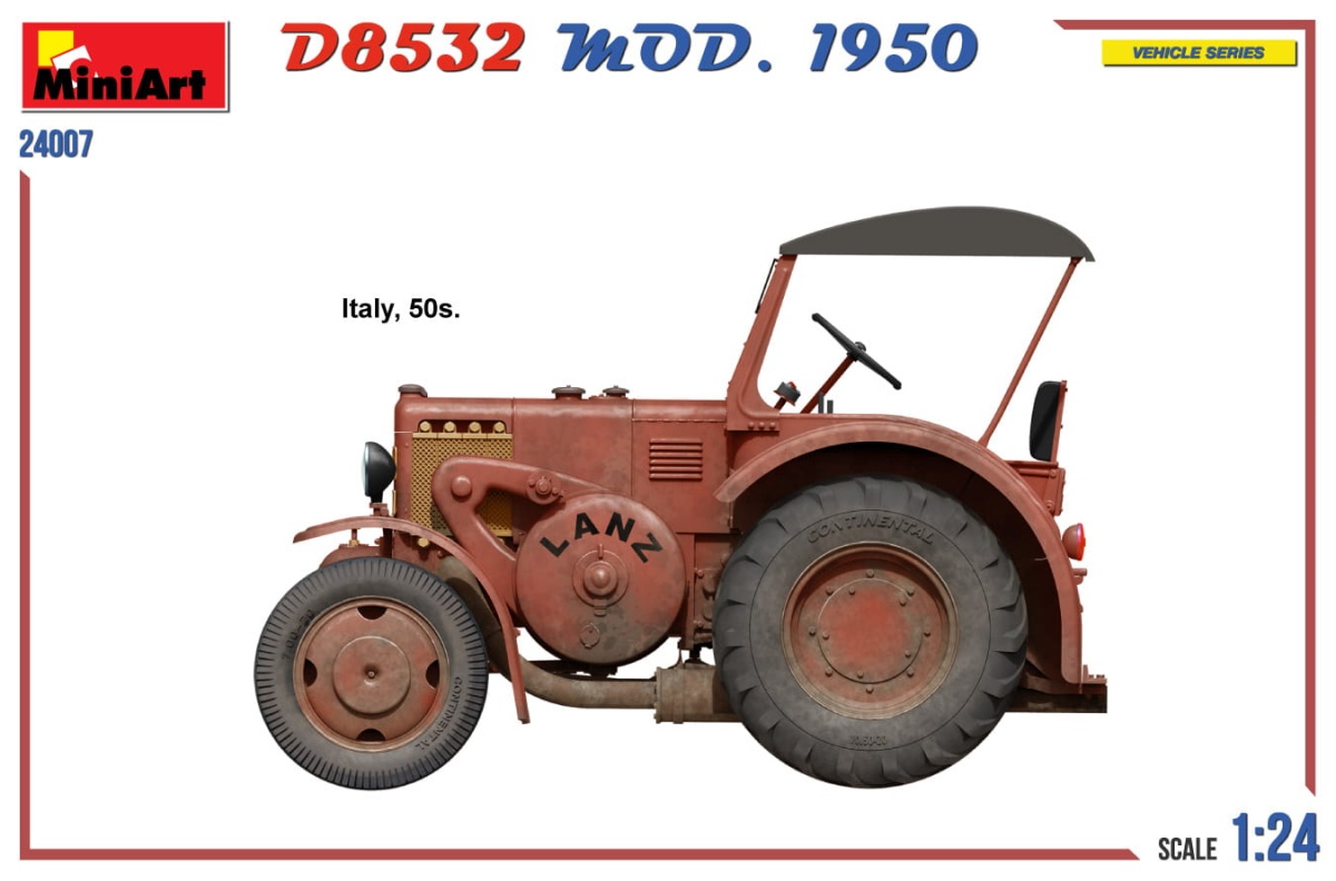 Zdjęcie dodatkowe produktu German Traffic Tractor D8532 Mod.1950 1:24 MiniArt 24007