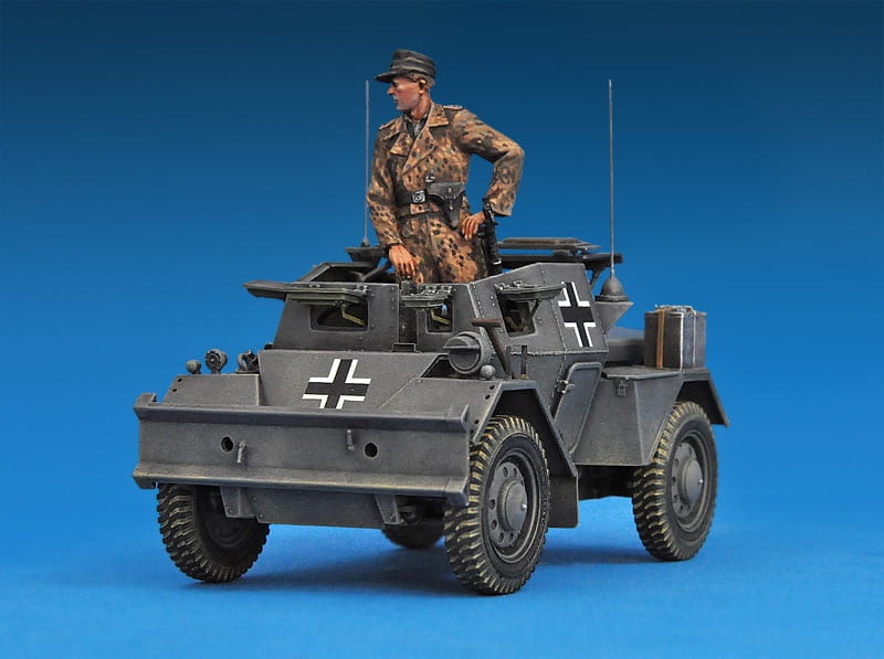 Zdjęcie dodatkowe produktu Dingo Mk.ii Scout Car W/crew Pz.kmpf. Mk.i 202(e) 1:35 MiniArt 35074