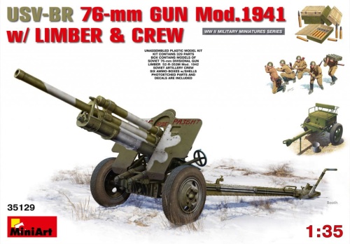Usv-br 76-mm Gun Mod.1941 W/ Limber And Crew 1:35 MiniArt 35129