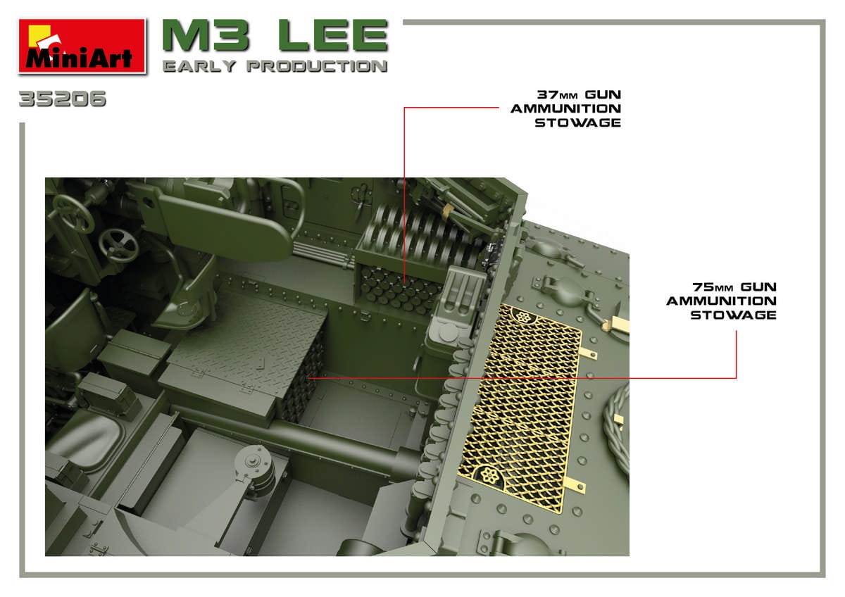 Zdjęcie dodatkowe produktu M3 Lee Early Production. Interior Kit 1:35 MiniArt 35206