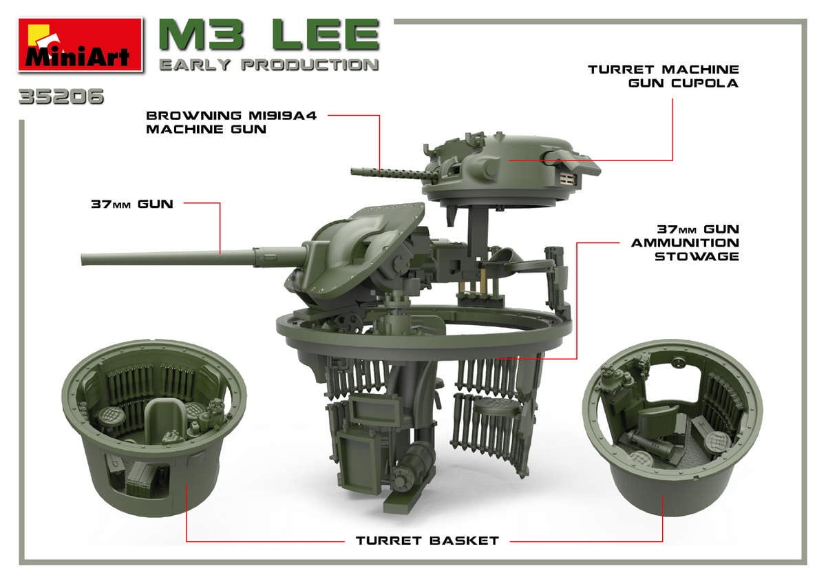 Zdjęcie dodatkowe produktu M3 Lee Early Production. Interior Kit 1:35 MiniArt 35206