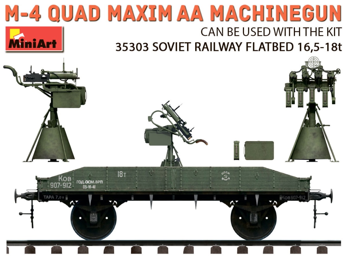 Zdjęcie dodatkowe produktu M-4 Quad Maxim Aa Machinegun 1:35 MiniArt 35211