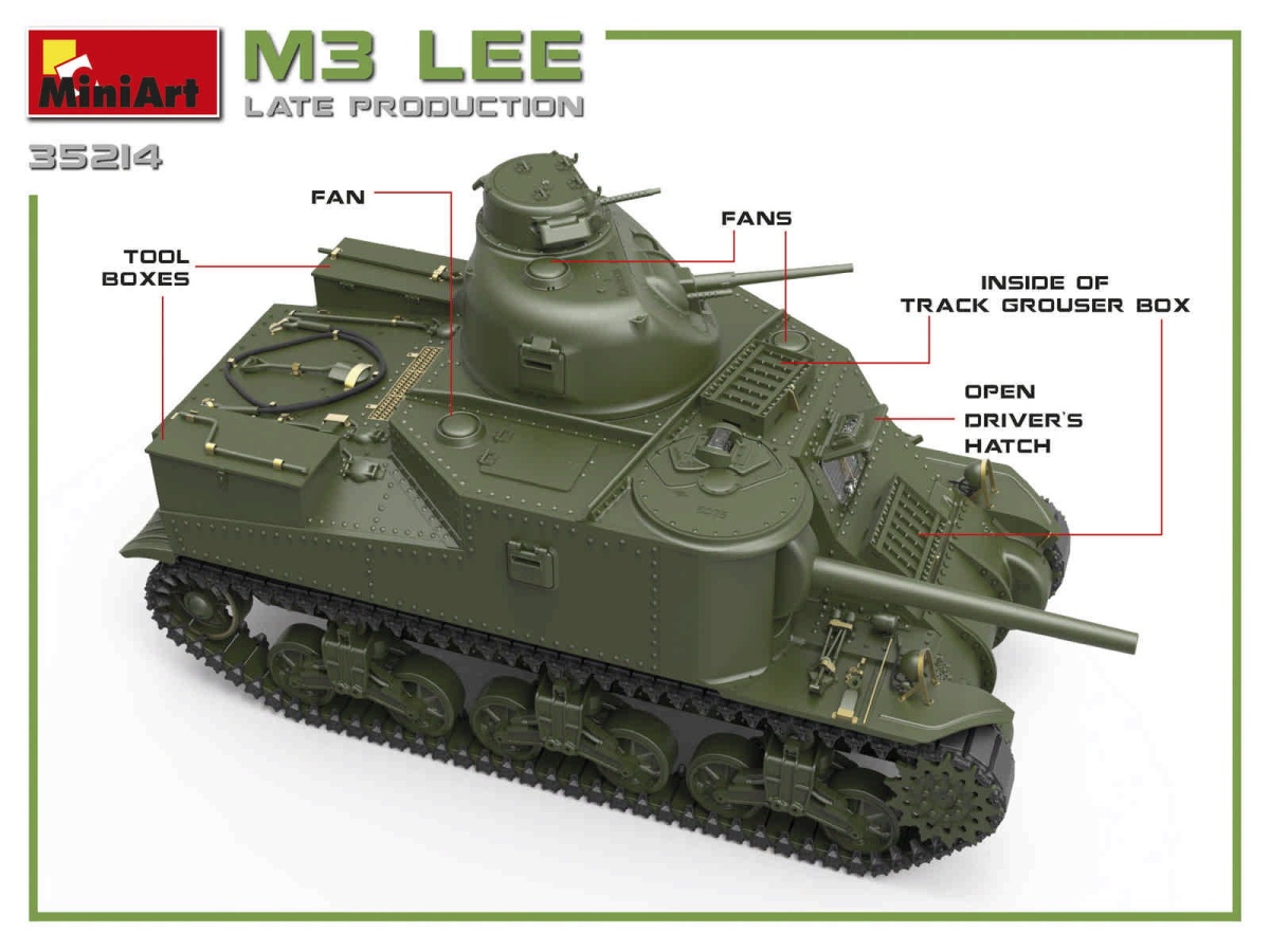 Zdjęcie dodatkowe produktu M3 Lee Late Prod. 1:35 MiniArt 35214