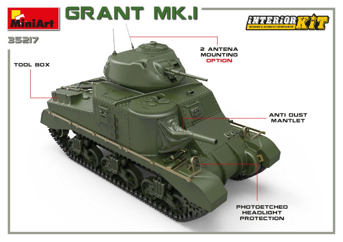 Zdjęcie dodatkowe produktu Grant Mk.I Interior Kit 1:35 MiniArt 35217