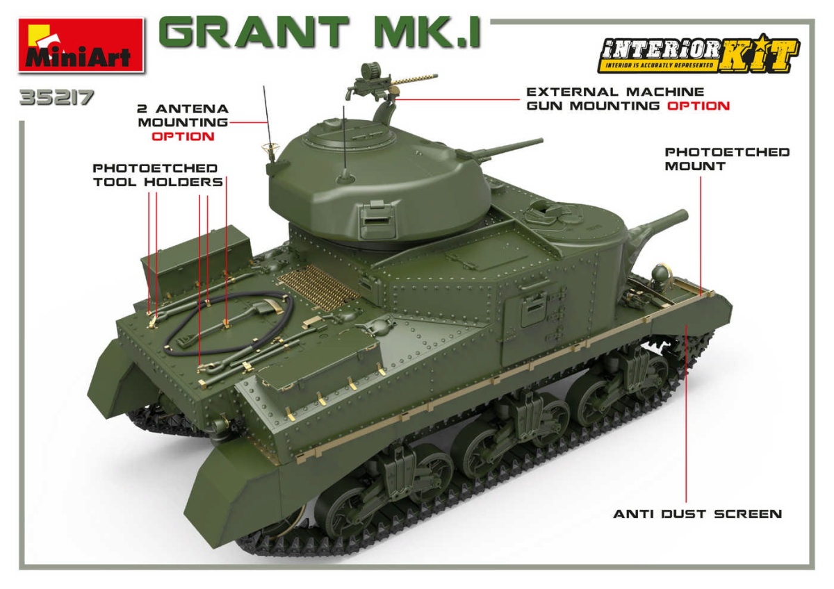 Zdjęcie dodatkowe produktu Grant Mk.I Interior Kit 1:35 MiniArt 35217
