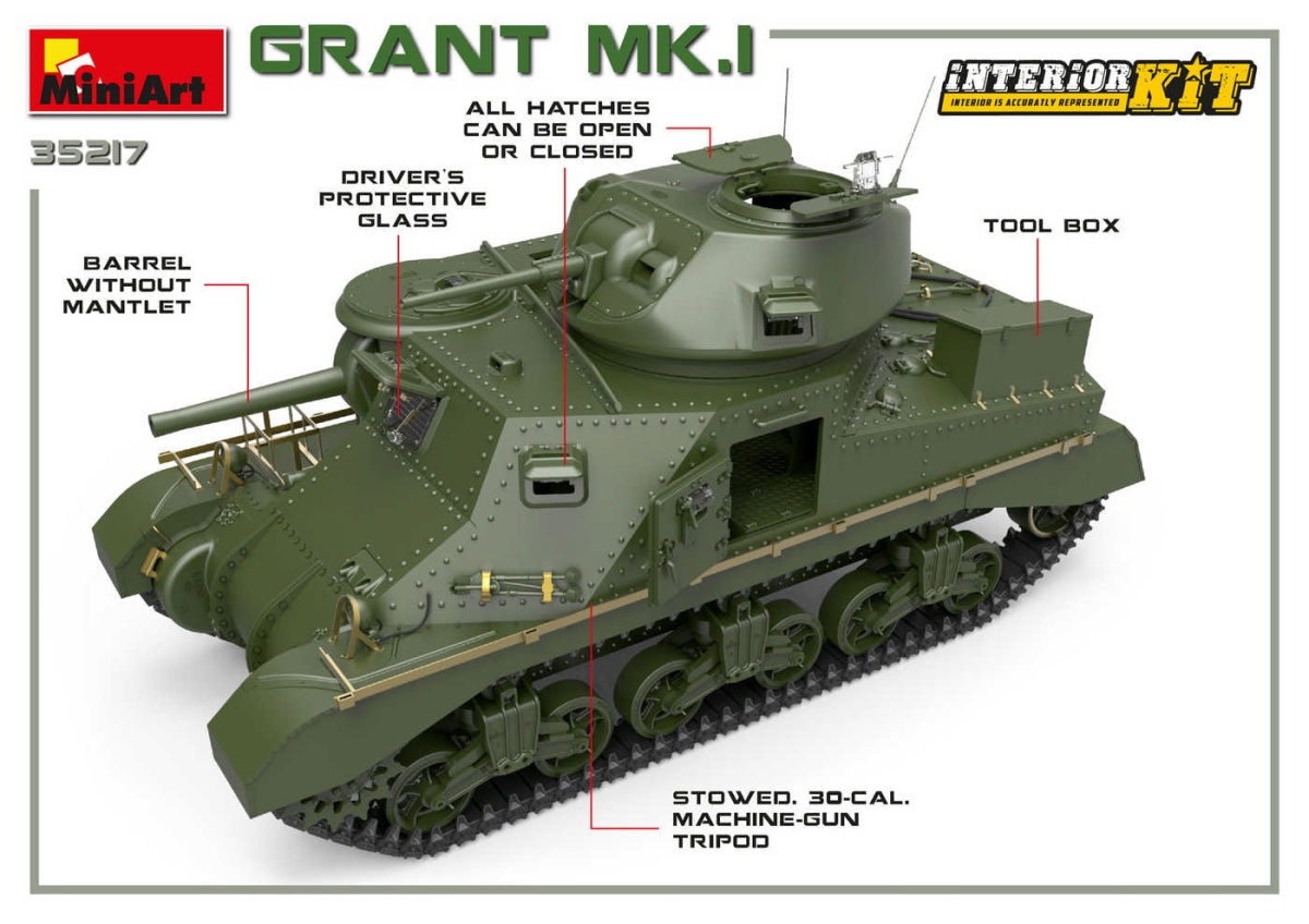 Zdjęcie dodatkowe produktu Grant Mk.I Interior Kit 1:35 MiniArt 35217