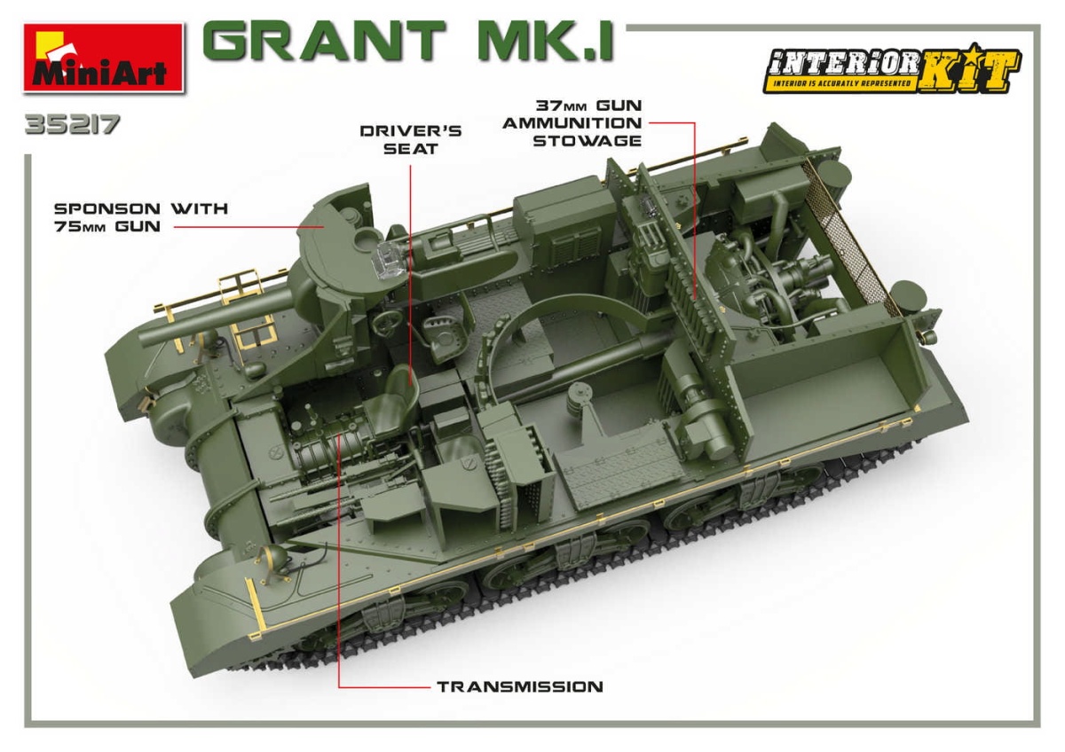 Zdjęcie dodatkowe produktu Grant Mk.I Interior Kit 1:35 MiniArt 35217