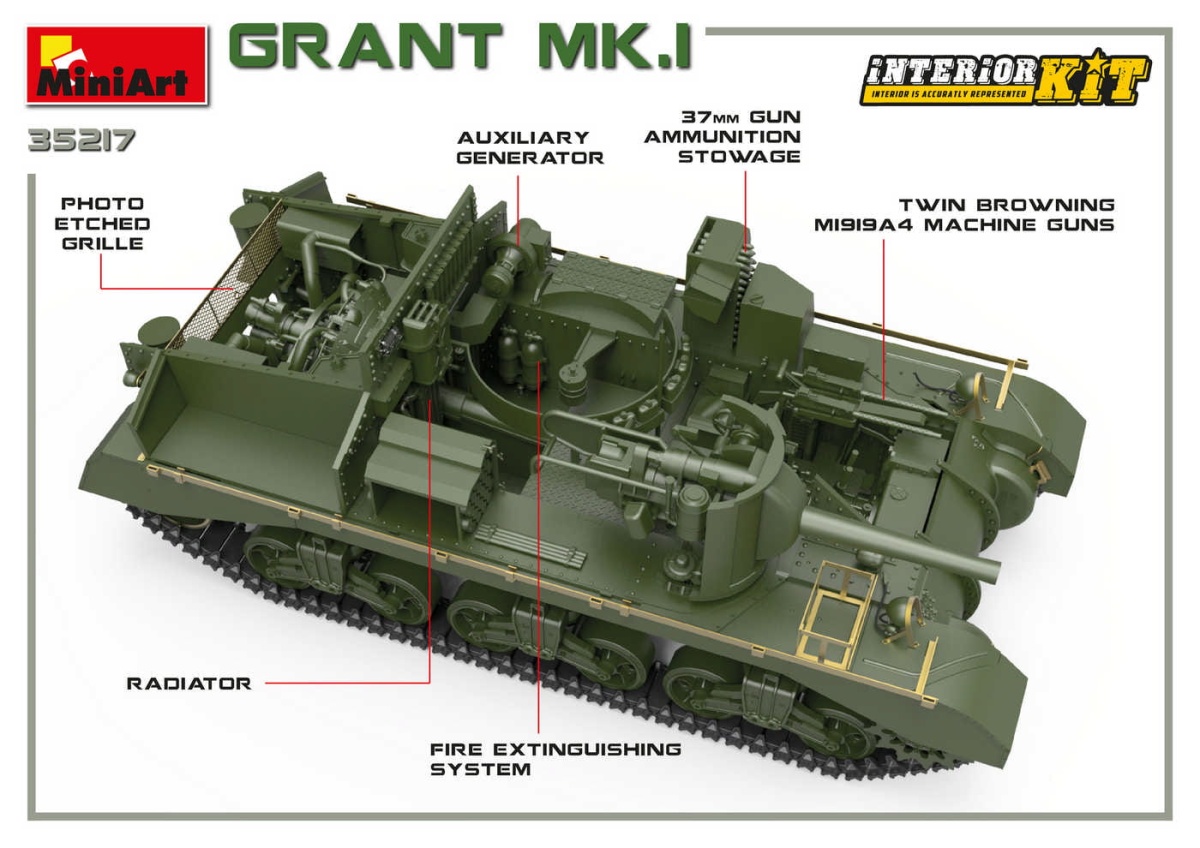 Zdjęcie dodatkowe produktu Grant Mk.I Interior Kit 1:35 MiniArt 35217