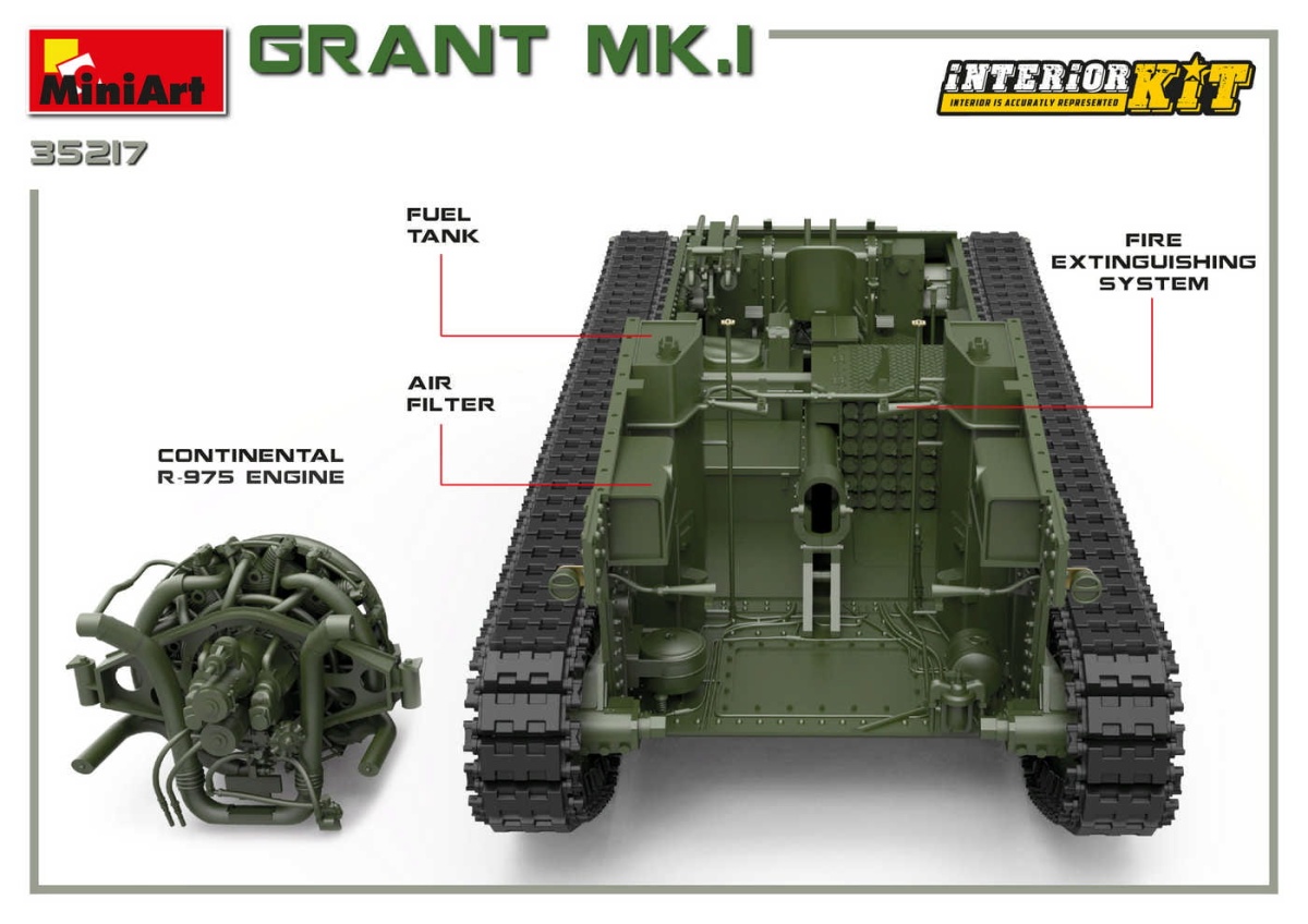 Zdjęcie dodatkowe produktu Grant Mk.I Interior Kit 1:35 MiniArt 35217