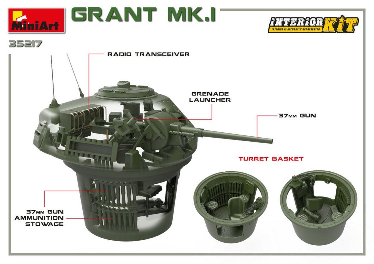 Zdjęcie dodatkowe produktu Grant Mk.I Interior Kit 1:35 MiniArt 35217