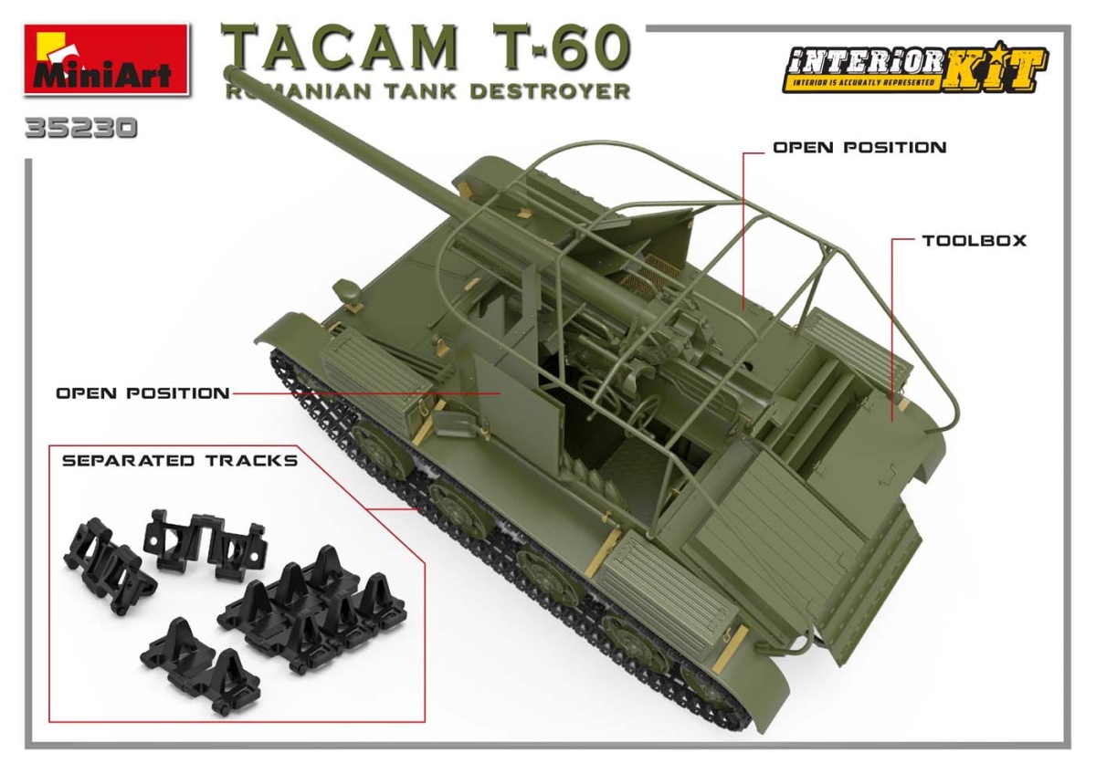Zdjęcie dodatkowe produktu Tacam T-60 Romanian Tank Destroyer. Interior Kit 1:35 MiniArt 35230