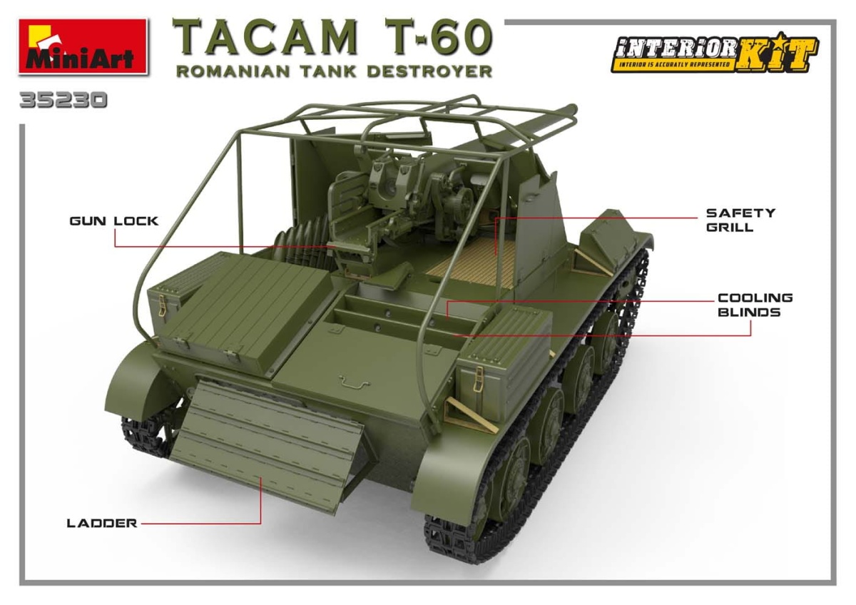 Zdjęcie dodatkowe produktu Tacam T-60 Romanian Tank Destroyer. Interior Kit 1:35 MiniArt 35230