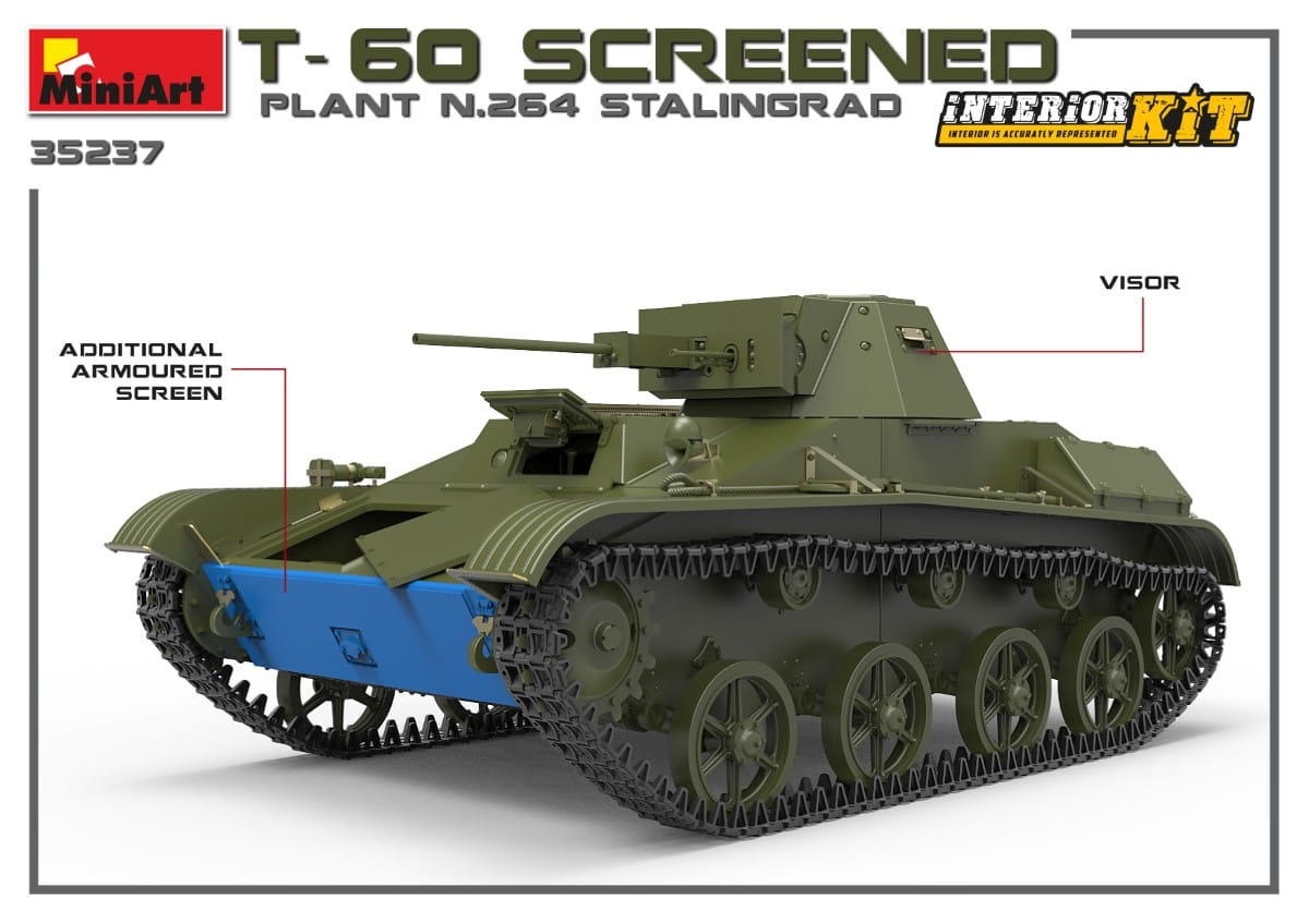 Zdjęcie dodatkowe produktu T-60 Screened (plant No.264 Stalingrad) Interior Kit 1:35 MiniArt 35237