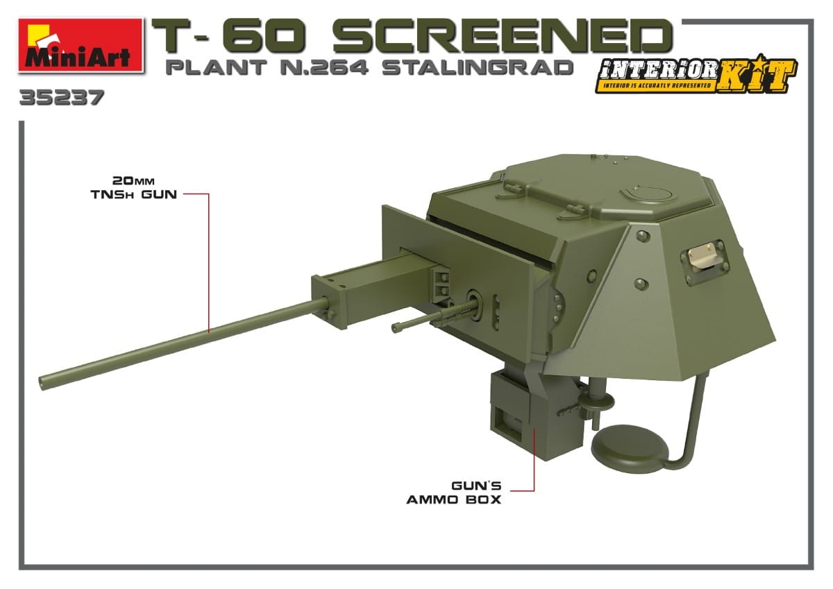 Zdjęcie dodatkowe produktu T-60 Screened (plant No.264 Stalingrad) Interior Kit 1:35 MiniArt 35237
