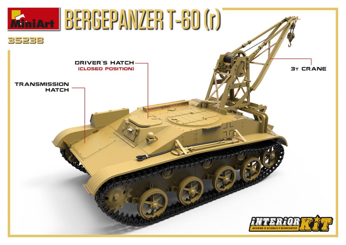 Zdjęcie dodatkowe produktu Bergepanzer T-60 ( R ) Interior Kit 1:35 MiniArt 35238