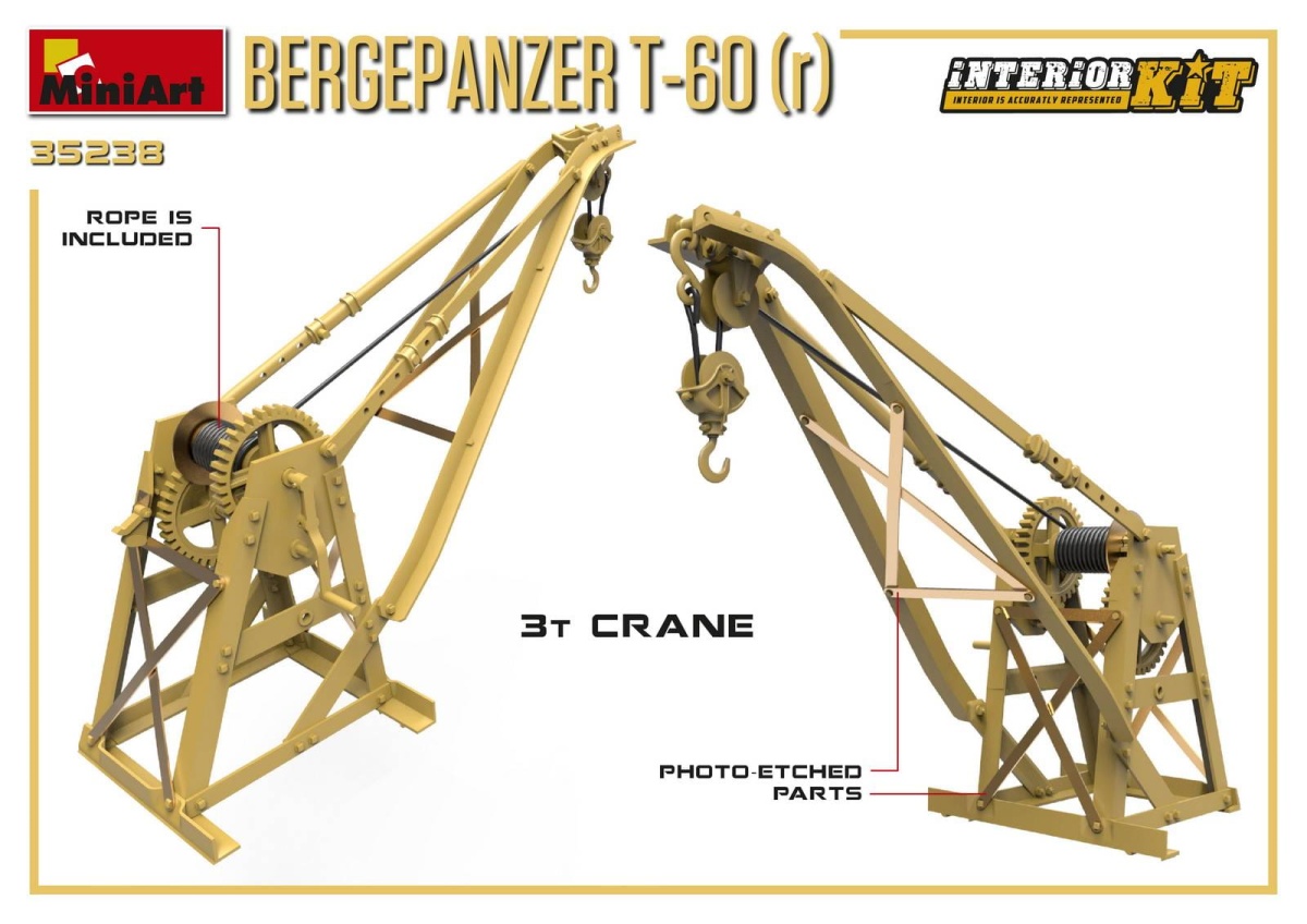 Zdjęcie dodatkowe produktu Bergepanzer T-60 ( R ) Interior Kit 1:35 MiniArt 35238