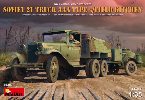 Soviet 2t Truck Aaa Type W/field Kitchen 1:35 MiniArt 35257