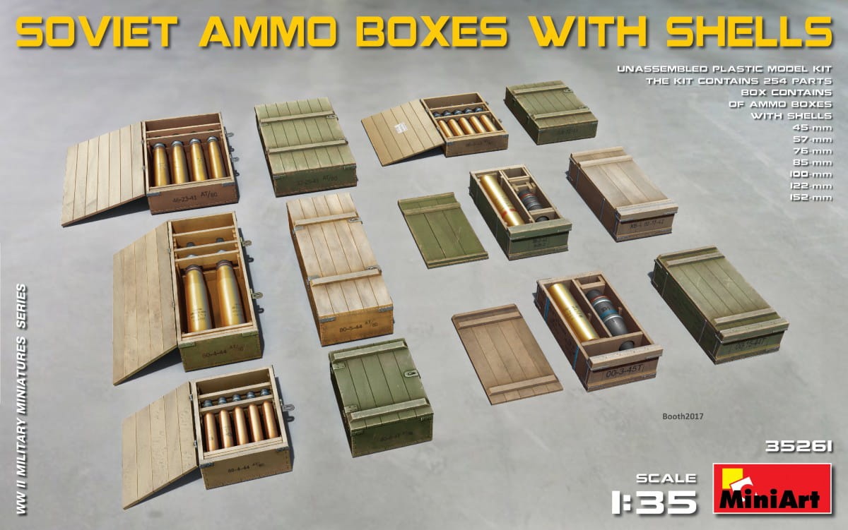 Zdjęcie główne produktu Soviet Ammo Boxes W/shells 1:35 MiniArt 35261