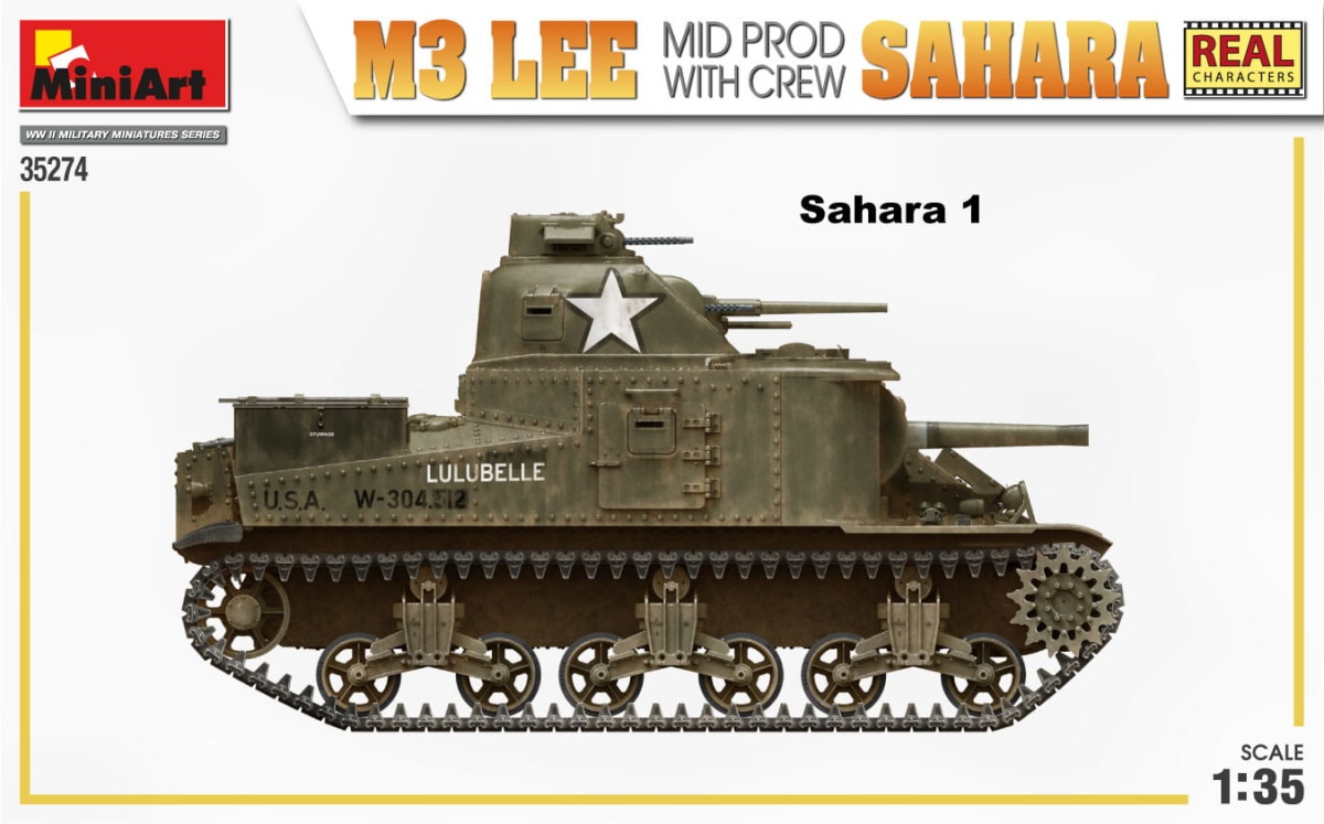 Zdjęcie dodatkowe produktu M3 Lee Mid Prod. Sahara W/crew 1:35 MiniArt 35274