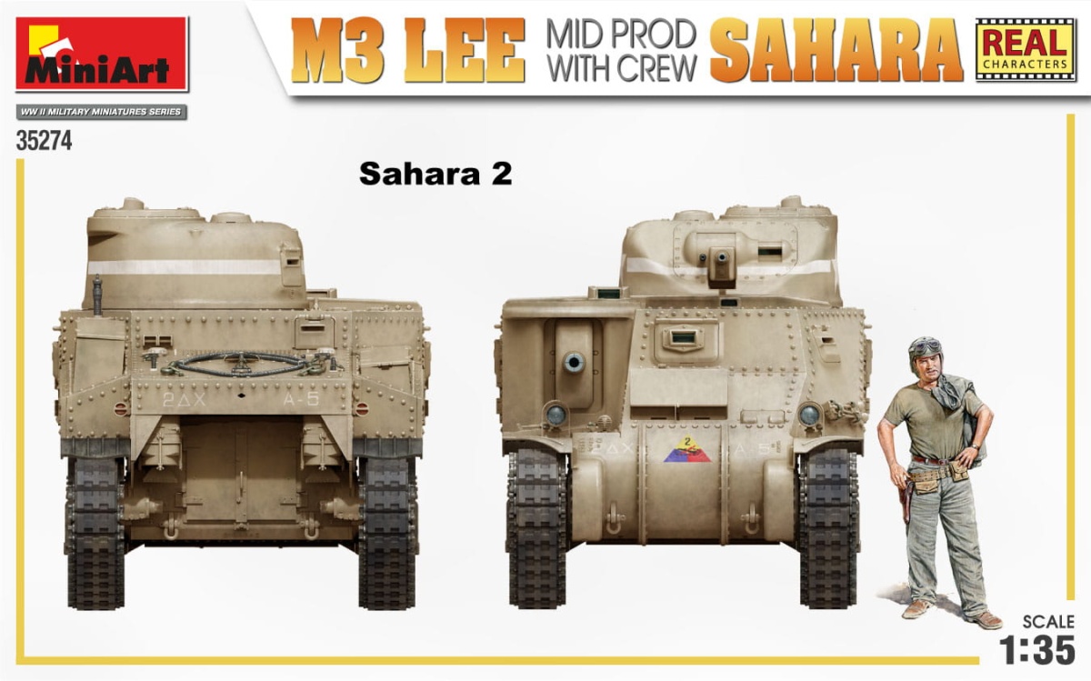 Zdjęcie dodatkowe produktu M3 Lee Mid Prod. Sahara W/crew 1:35 MiniArt 35274