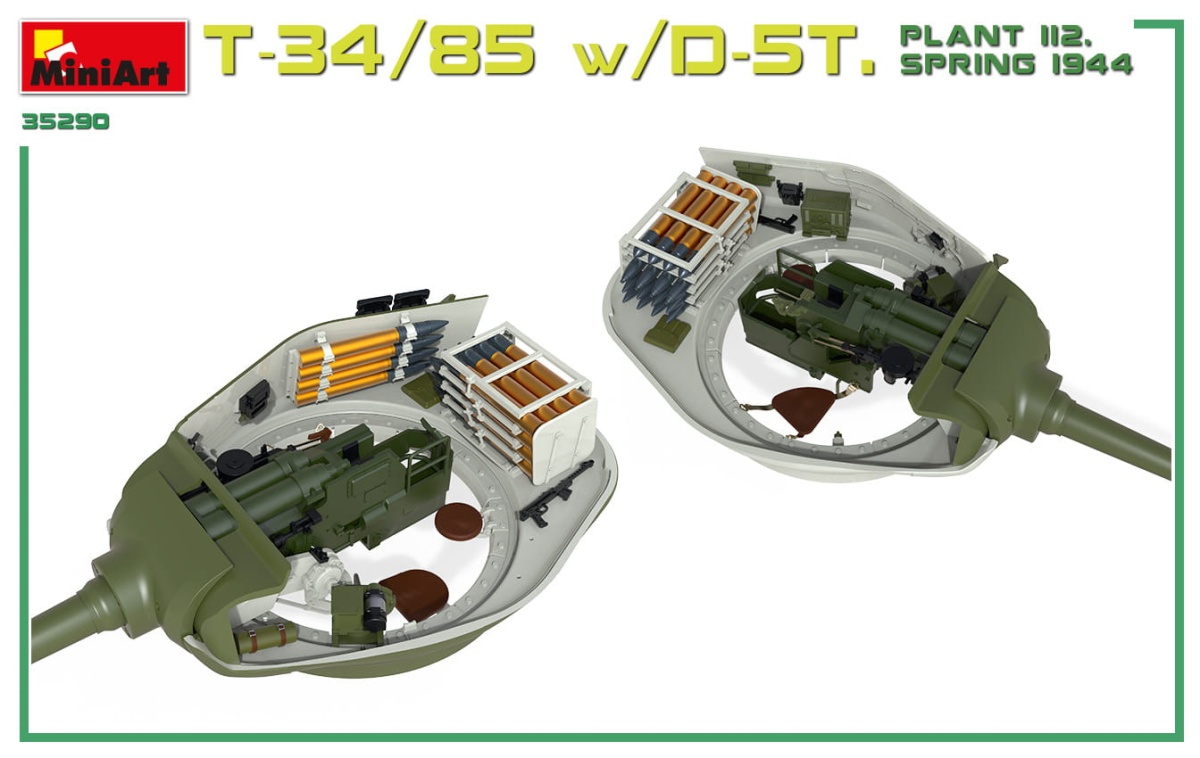 Zdjęcie dodatkowe produktu T-34/85 W/d-5t. Plant 112. Spring 1944. Interior Kit 1:35 MiniArt 35290