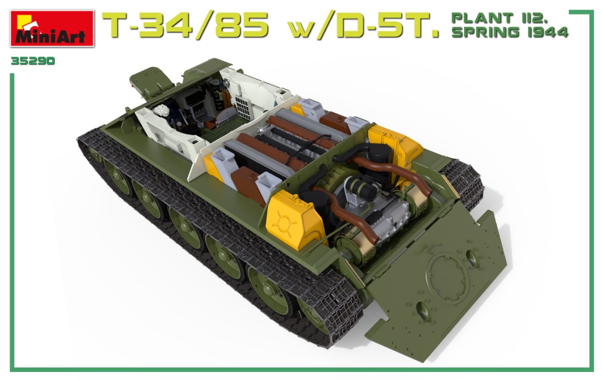 Zdjęcie dodatkowe produktu T-34/85 W/d-5t. Plant 112. Spring 1944. Interior Kit 1:35 MiniArt 35290