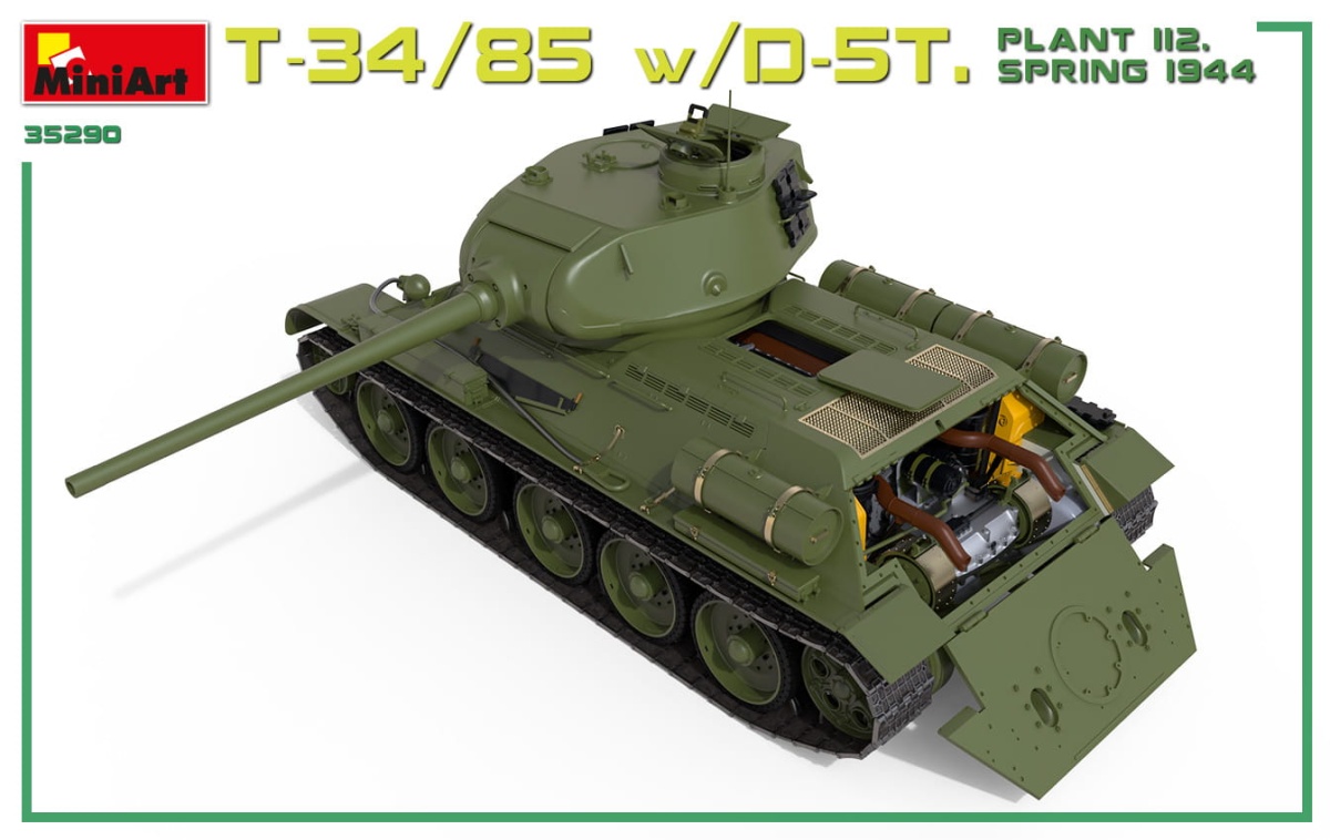 Zdjęcie dodatkowe produktu T-34/85 W/d-5t. Plant 112. Spring 1944. Interior Kit 1:35 MiniArt 35290