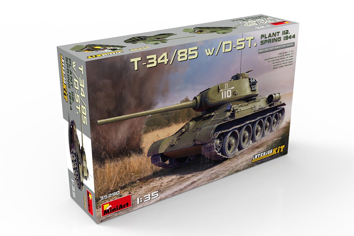 Zdjęcie dodatkowe produktu T-34/85 W/d-5t. Plant 112. Spring 1944. Interior Kit 1:35 MiniArt 35290