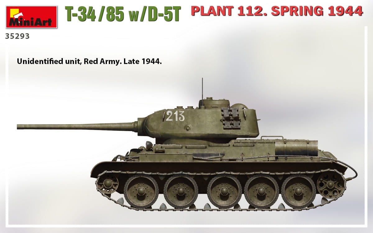 Zdjęcie dodatkowe produktu T-34/85 W/d-5t Plant 112. Spring 1944 1:35 MiniArt 35293