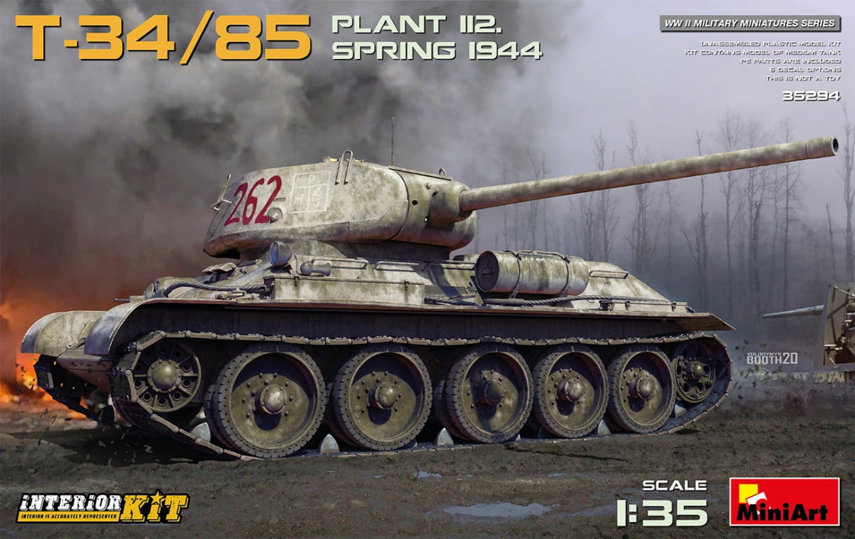 Zdjęcie główne produktu T-34/85 Plant 112. Spring 1944. Interior Kit 1:35 MiniArt 35294