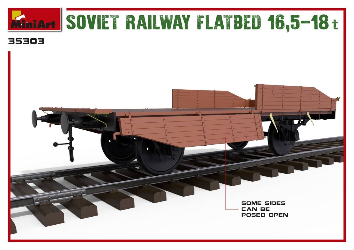 Zdjęcie dodatkowe produktu Soviet Railway Flatbed 16,5-18t 1:35 MiniArt 35303