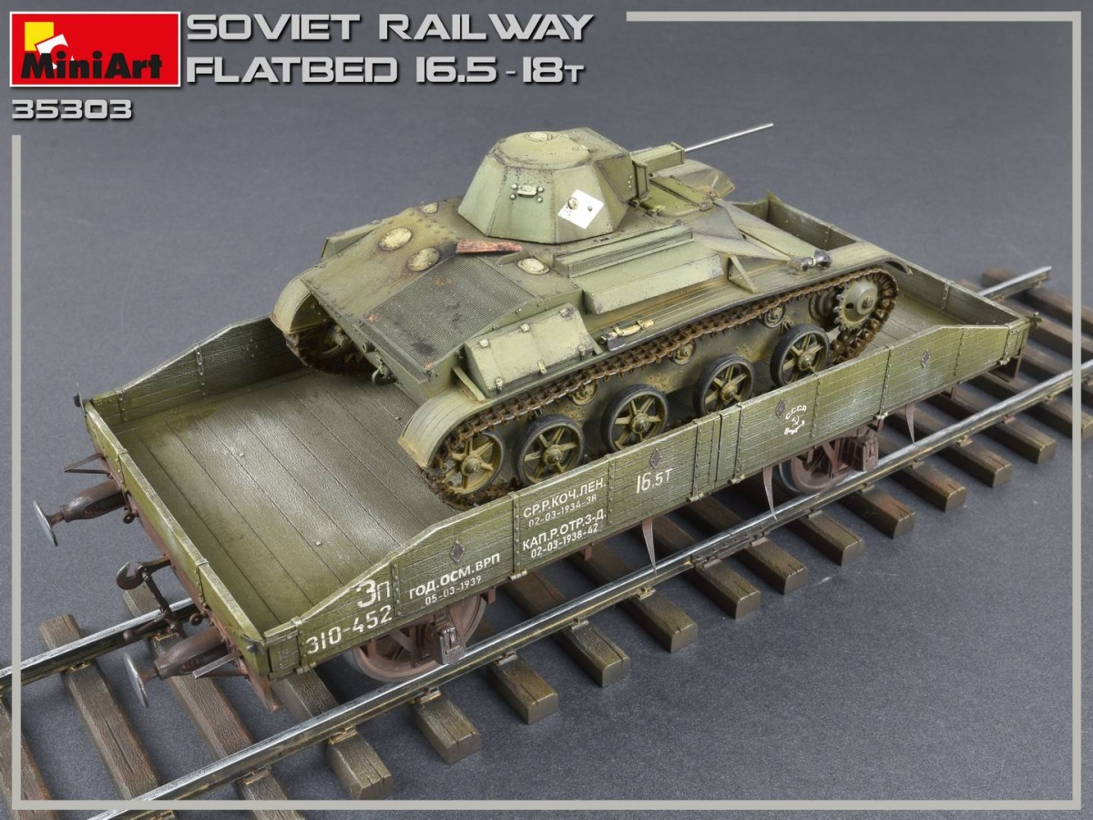 Zdjęcie dodatkowe produktu Soviet Railway Flatbed 16,5-18t 1:35 MiniArt 35303