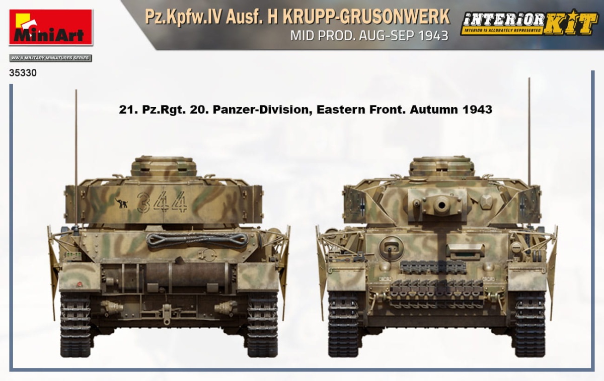 Zdjęcie dodatkowe produktu Pz.kpfw.IV Ausf. H Krupp-grusonwerk. Mid Prod. Aug-sep 1943. Interior Kit 1:35 MiniArt 35330