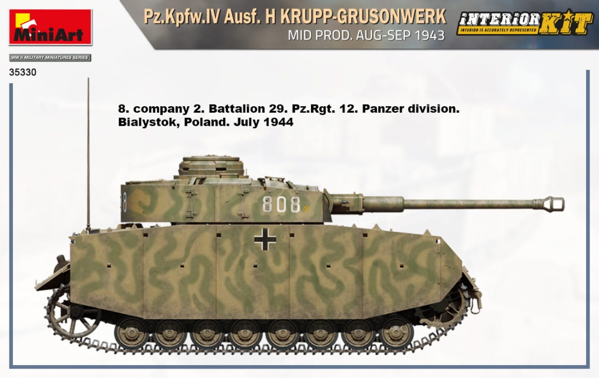 Zdjęcie dodatkowe produktu Pz.kpfw.IV Ausf. H Krupp-grusonwerk. Mid Prod. Aug-sep 1943. Interior Kit 1:35 MiniArt 35330
