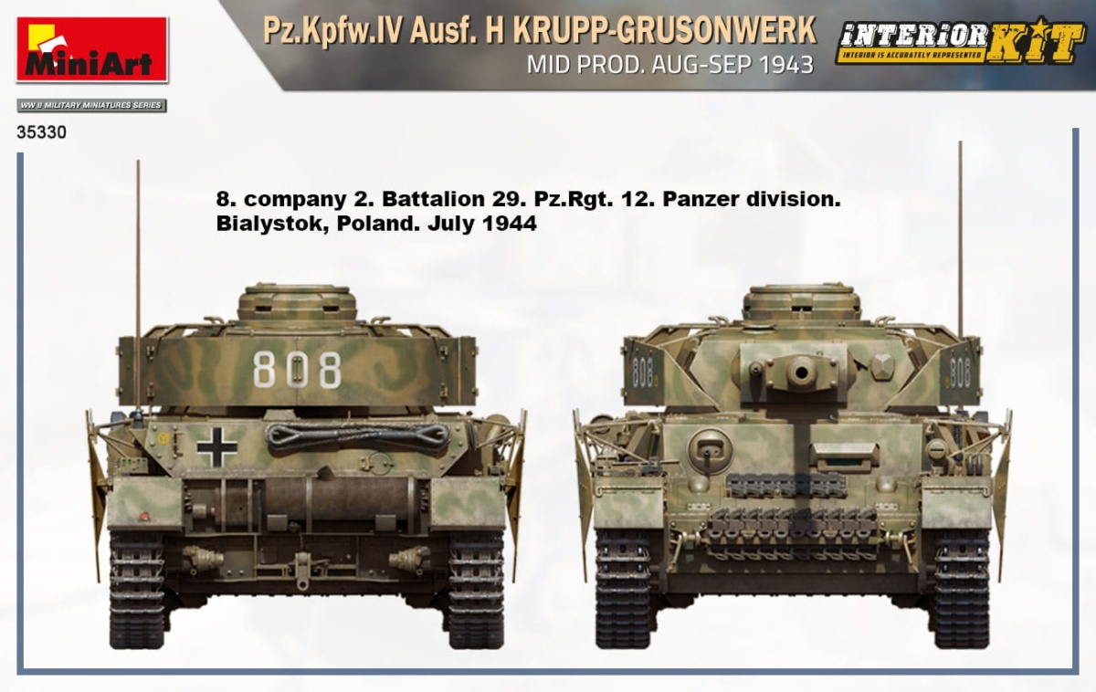 Zdjęcie dodatkowe produktu Pz.kpfw.IV Ausf. H Krupp-grusonwerk. Mid Prod. Aug-sep 1943. Interior Kit 1:35 MiniArt 35330