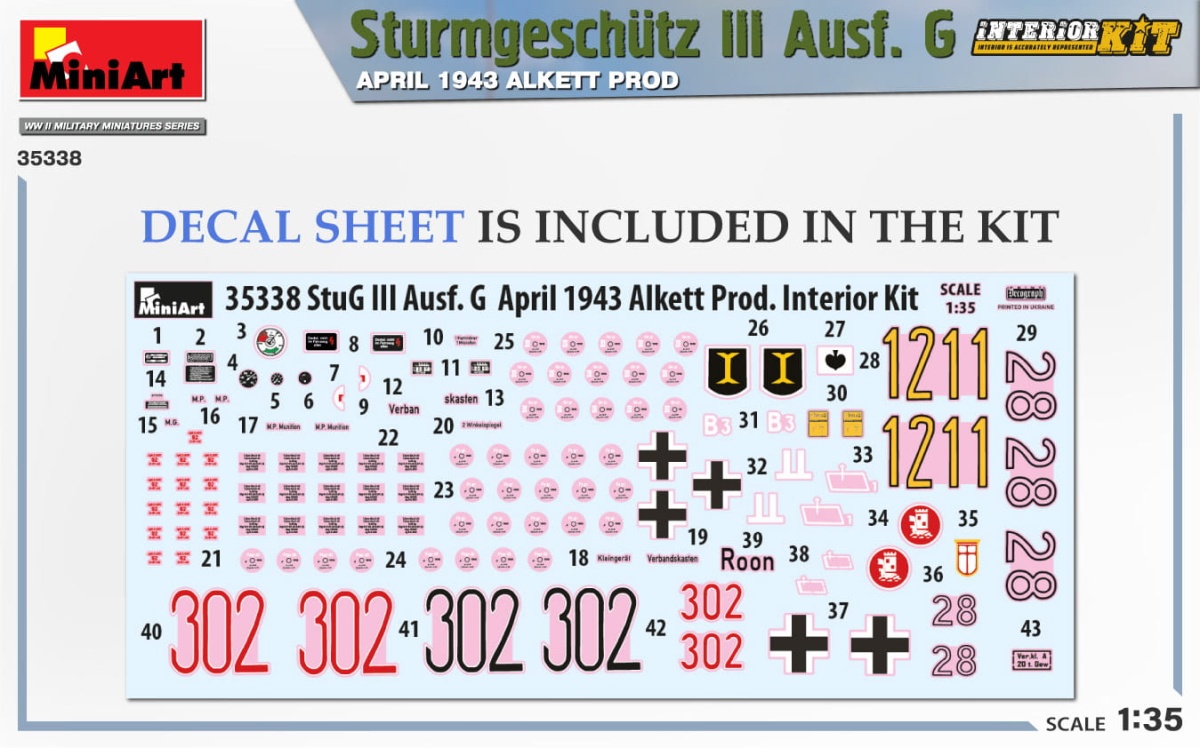 Zdjęcie dodatkowe produktu Sturmgeschutz III Ausf. G April 1943 Alkett Prod. Interior Kit 1:35 MiniArt 35338