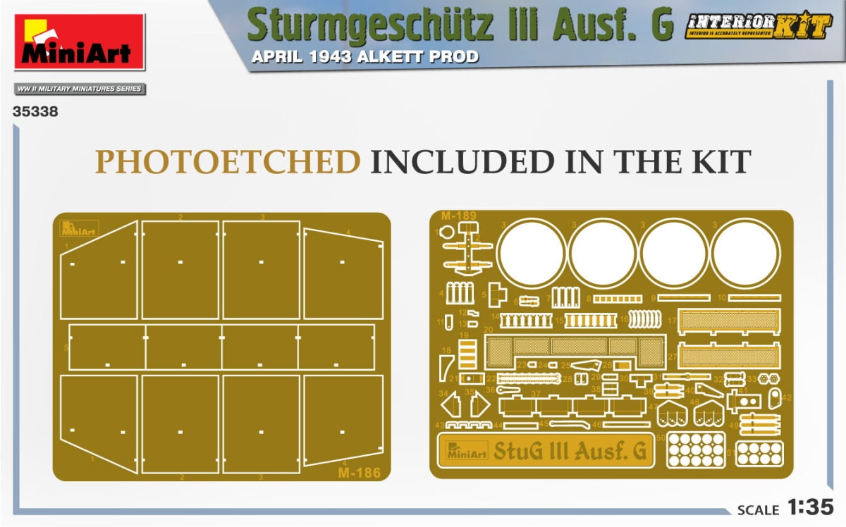Zdjęcie dodatkowe produktu Sturmgeschutz III Ausf. G April 1943 Alkett Prod. Interior Kit 1:35 MiniArt 35338