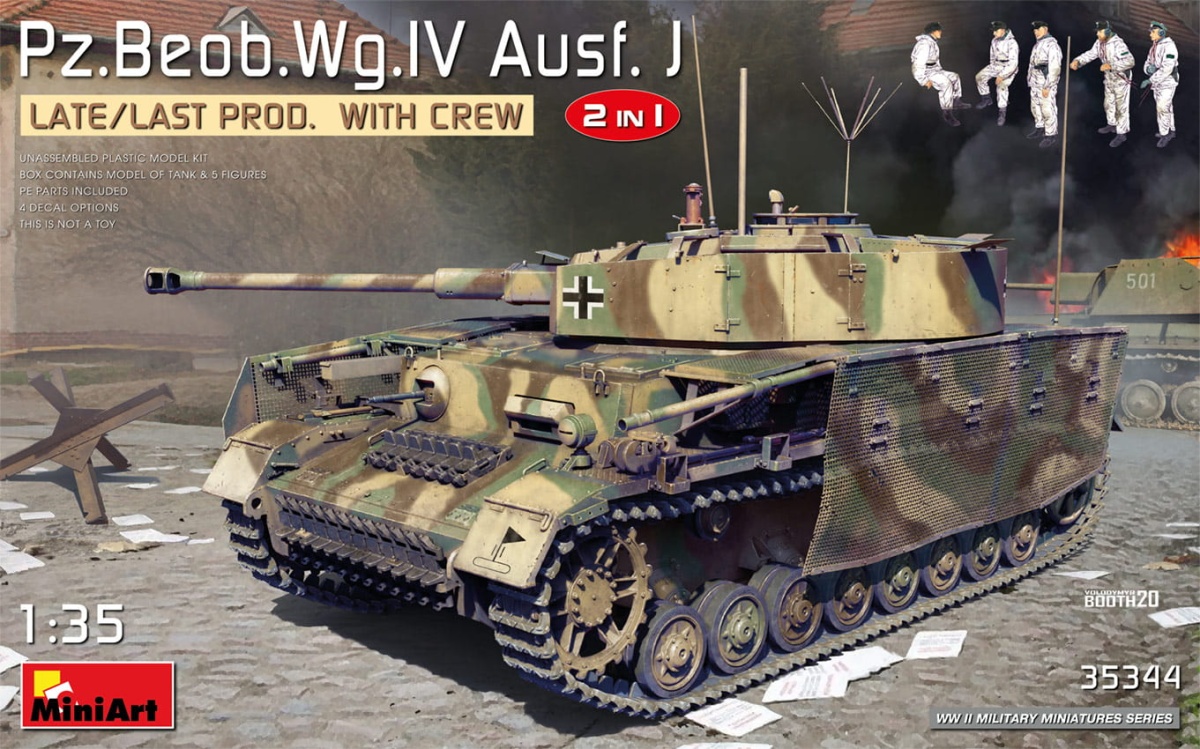 Zdjęcie główne produktu Pz.beob.wg.iv Ausf. J Late/last Prod. 2 In 1 W/crew 1:35 MiniArt 35344