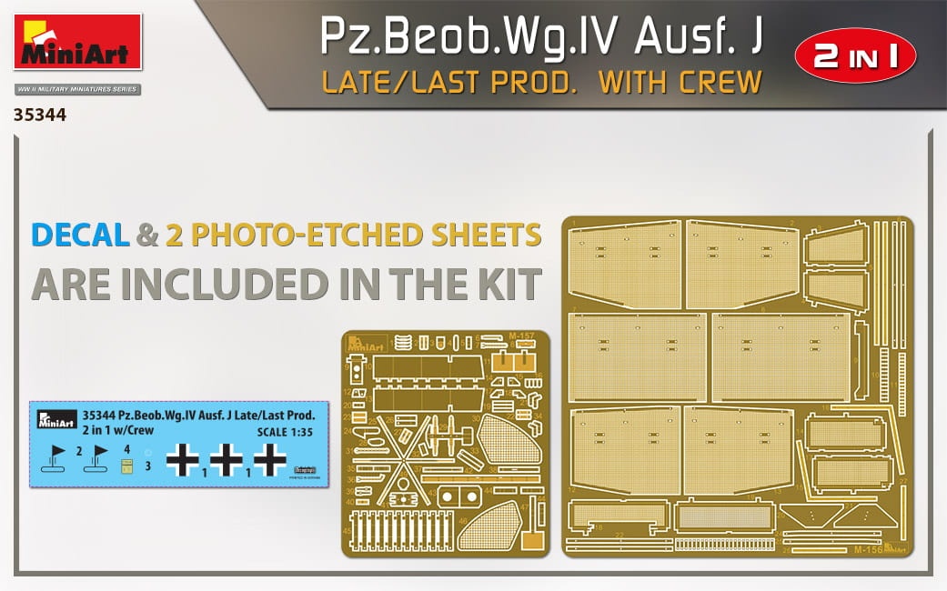 Zdjęcie dodatkowe produktu Pz.beob.wg.iv Ausf. J Late/last Prod. 2 In 1 W/crew 1:35 MiniArt 35344