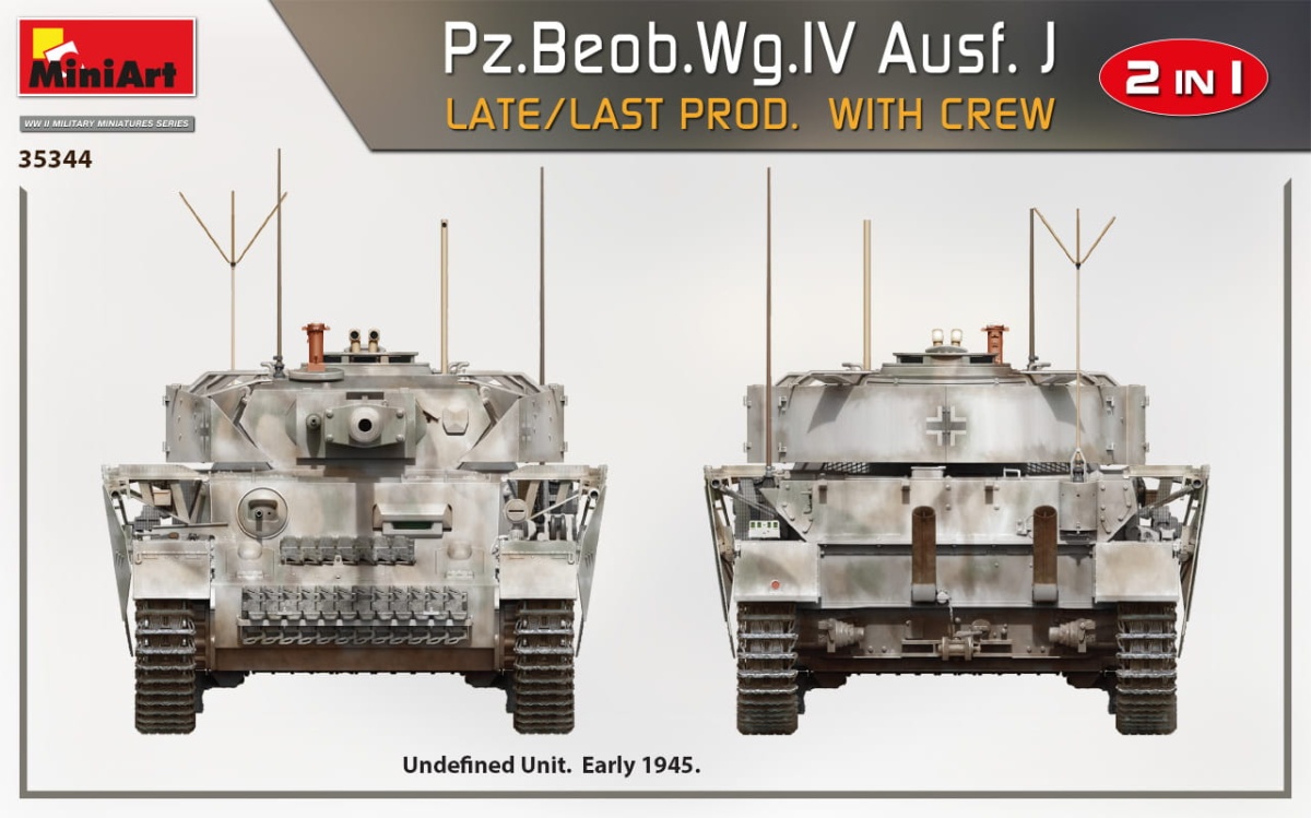 Zdjęcie dodatkowe produktu Pz.beob.wg.iv Ausf. J Late/last Prod. 2 In 1 W/crew 1:35 MiniArt 35344