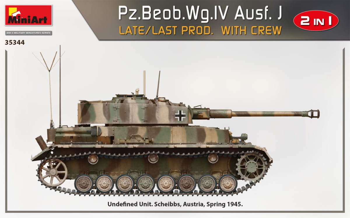 Zdjęcie dodatkowe produktu Pz.beob.wg.iv Ausf. J Late/last Prod. 2 In 1 W/crew 1:35 MiniArt 35344