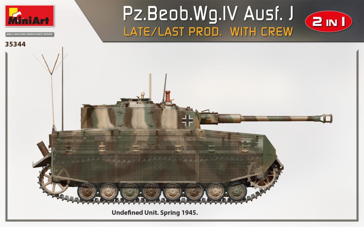 Zdjęcie dodatkowe produktu Pz.beob.wg.iv Ausf. J Late/last Prod. 2 In 1 W/crew 1:35 MiniArt 35344