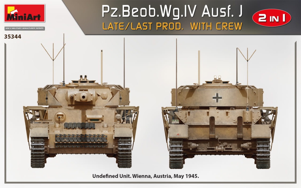 Zdjęcie dodatkowe produktu Pz.beob.wg.iv Ausf. J Late/last Prod. 2 In 1 W/crew 1:35 MiniArt 35344